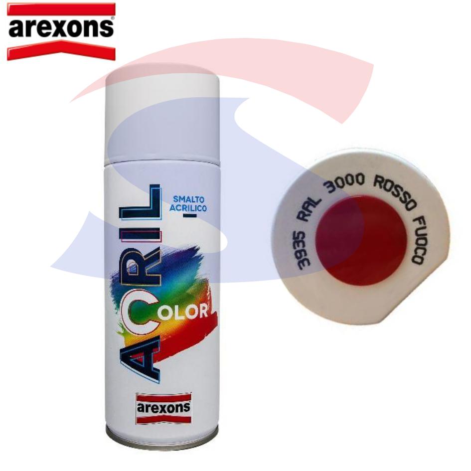 Vernice Acricolor Arexons colore Rosso fuoco RAL3000 400 ml - AREXONS 3935