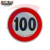 Dischetto limite di velocità 100 Km/h adesivo rinfrangente - BICMA 99005