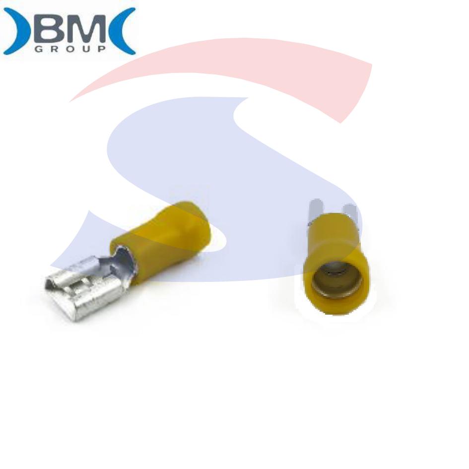 Faston femmina isolato Giallo con lama di 6,6 x 7,8 mm - BMM 00391
