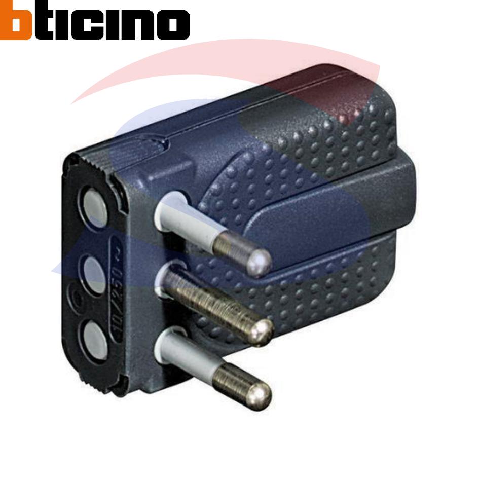 Spina Bticino Corner 2 Poli+T 10 A salvaspazio - BTICINO S2465TGE