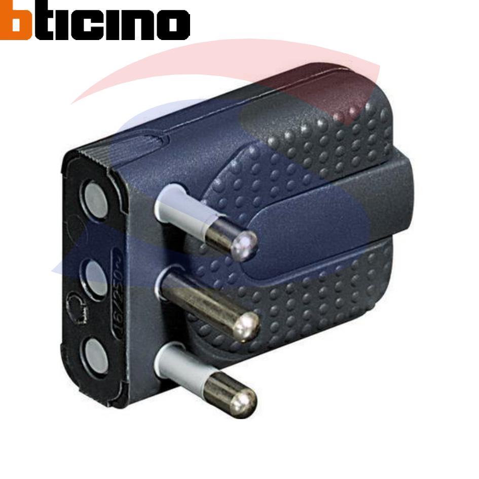 Spina Bticino Corner 2 Poli+T 16 A salvaspazio - BTICINO S2466TGE