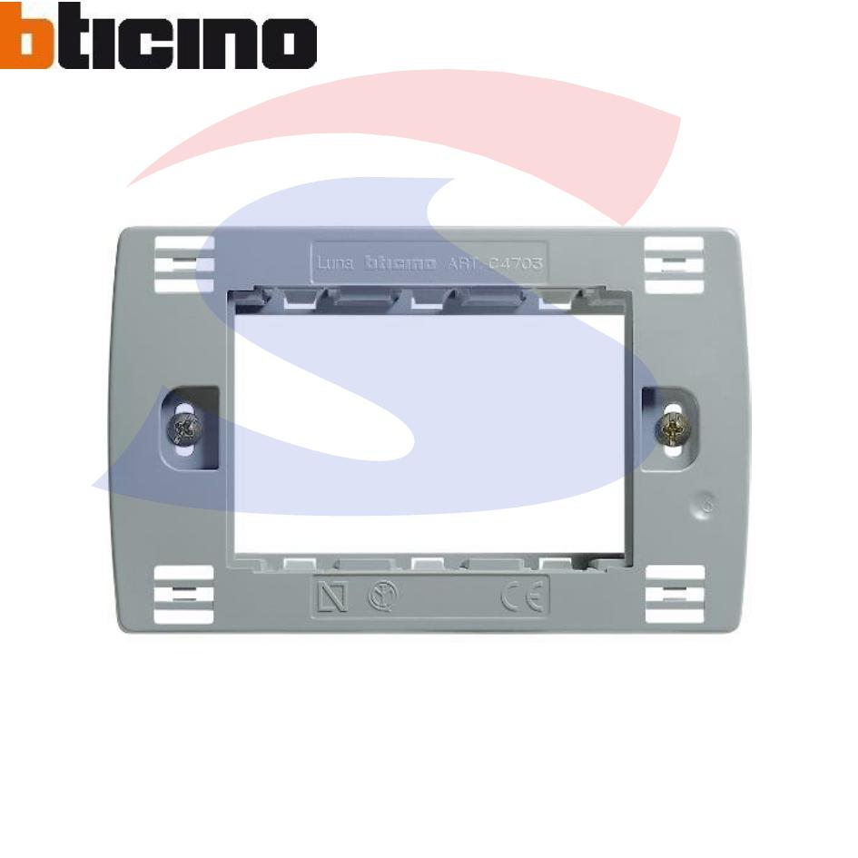 Supporto Bticino 3 moduli con viti serie "Luna" - BTICINO C4703
