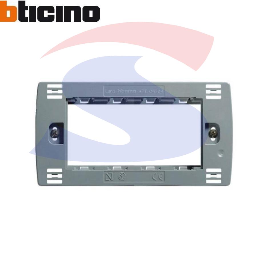 Supporto Bticino 4 moduli con viti serie "Luna" - BTICINO C4704