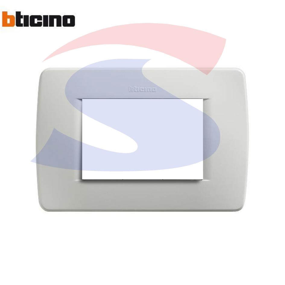 Placca 3 posti colore Grigio chiaro serie Luna - BTICINO C4803GC