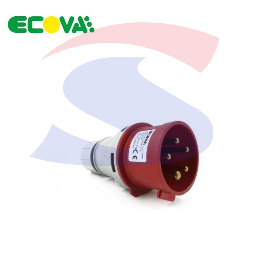 Spina industriale mobile 3P+N+T da 16 A 380-415 V , Rosso - ECOLIGHT 30502