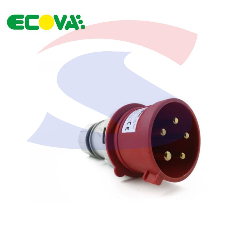 Spina industriale mobile 3P+N+T da 32 A 380-415 V, Rosso - ECOLIGHT 30505