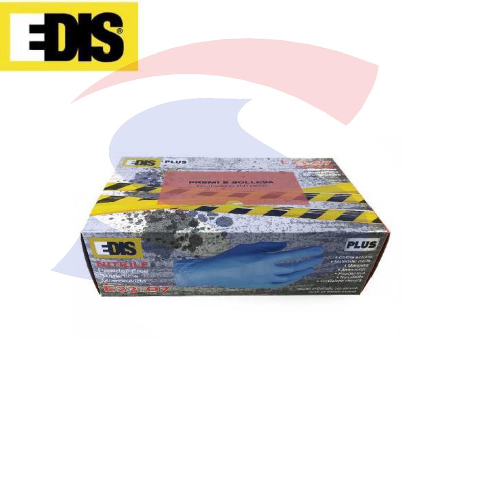 Guanti monouso E23.07 in nitrile senza polvere TG. S, Blu - EDIS 0031054