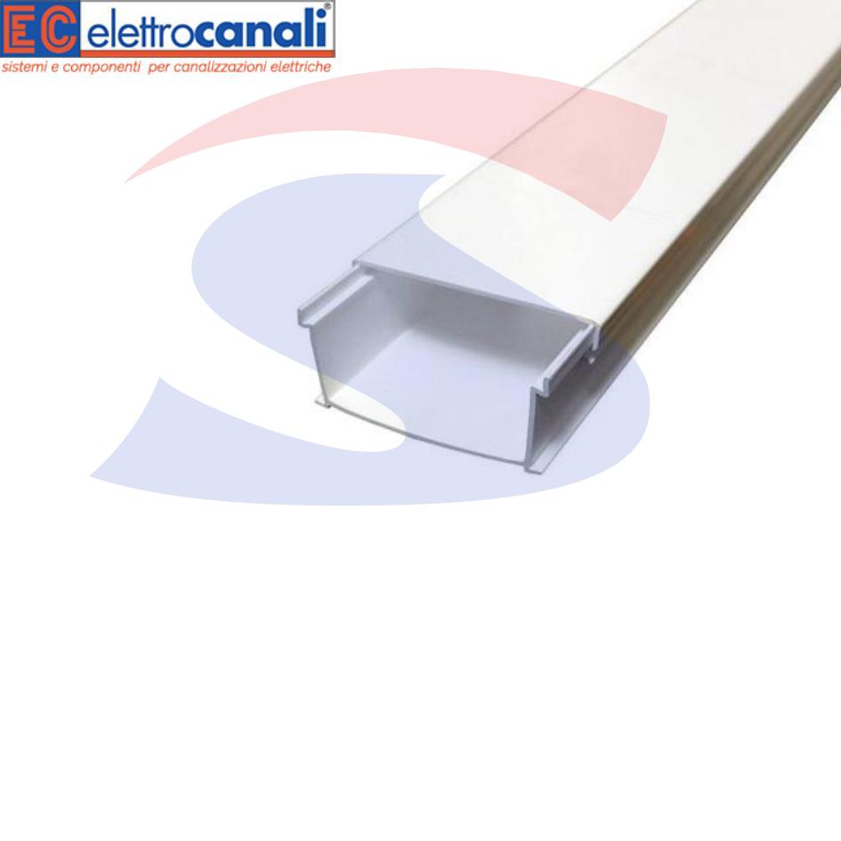 Canale portacavi 60 x 40 mm Bianco RAL 9001 - ELETTROCANALI ECCP6040B