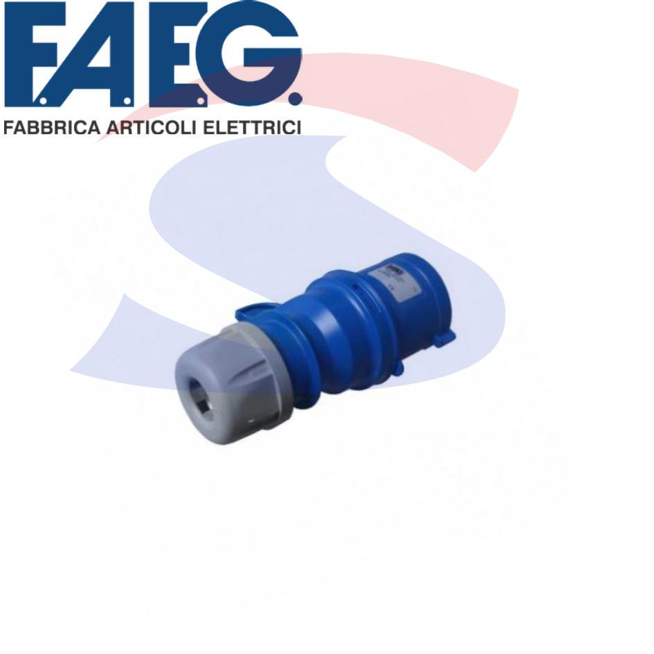 Spina industriale volante 2P+T da 32 A 230 V, Blu - FAEG 23508