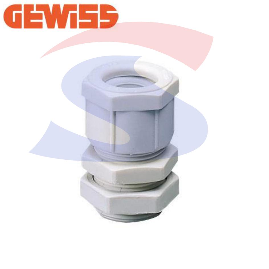Pressacavo passo PG29 per cavo Ø 13,5 -15/ 21- 26 mm Grigio - GEWISS GW52007