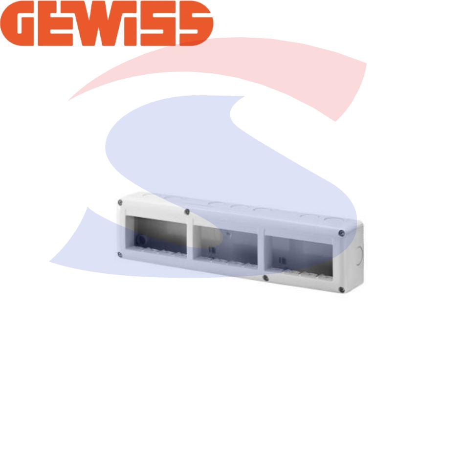 Cassetta portafrutti da esterno 330x82x55 mm 12 posti - GEWISS GW27007