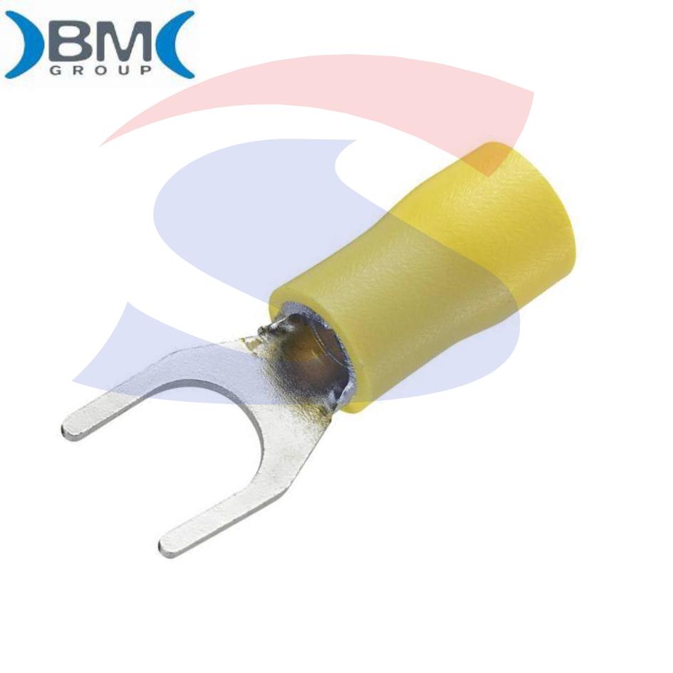 Capocorda preisolato giallo con forcella di ampiezza 6,30 mm - BMM 00332