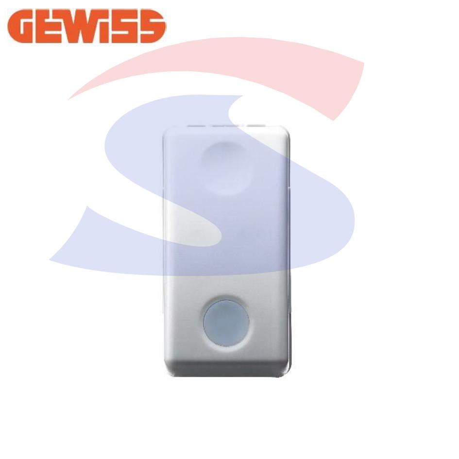Pulsante luminoso serie "SYSTEM" NA 10A 250V, Bianco - GEWISS GW20515