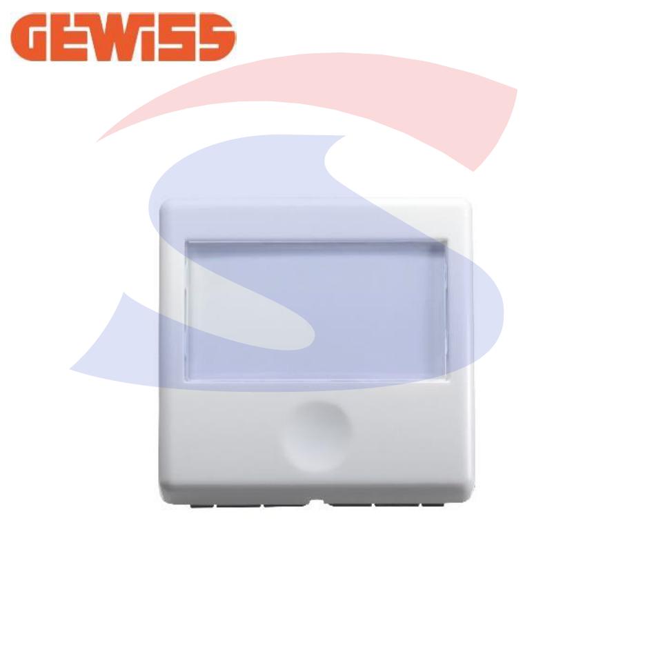 Pulsante portanome serie "SYSTEM" NA 10A 250V, Bianco - GEWISS GW20591