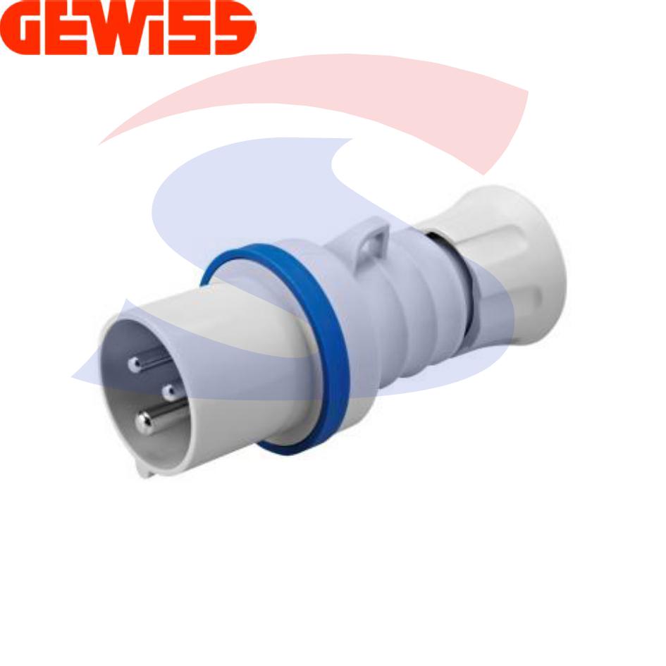 Spina industriale mobile diritta 2P+T 16 A 200-250 V, Blu - GEWISS GW60004H