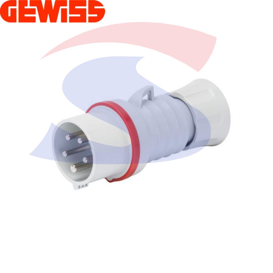 Spina industriale mobile diritta 3P+T 16 A 380-415 V, Rosso - GEWISS GW60008H