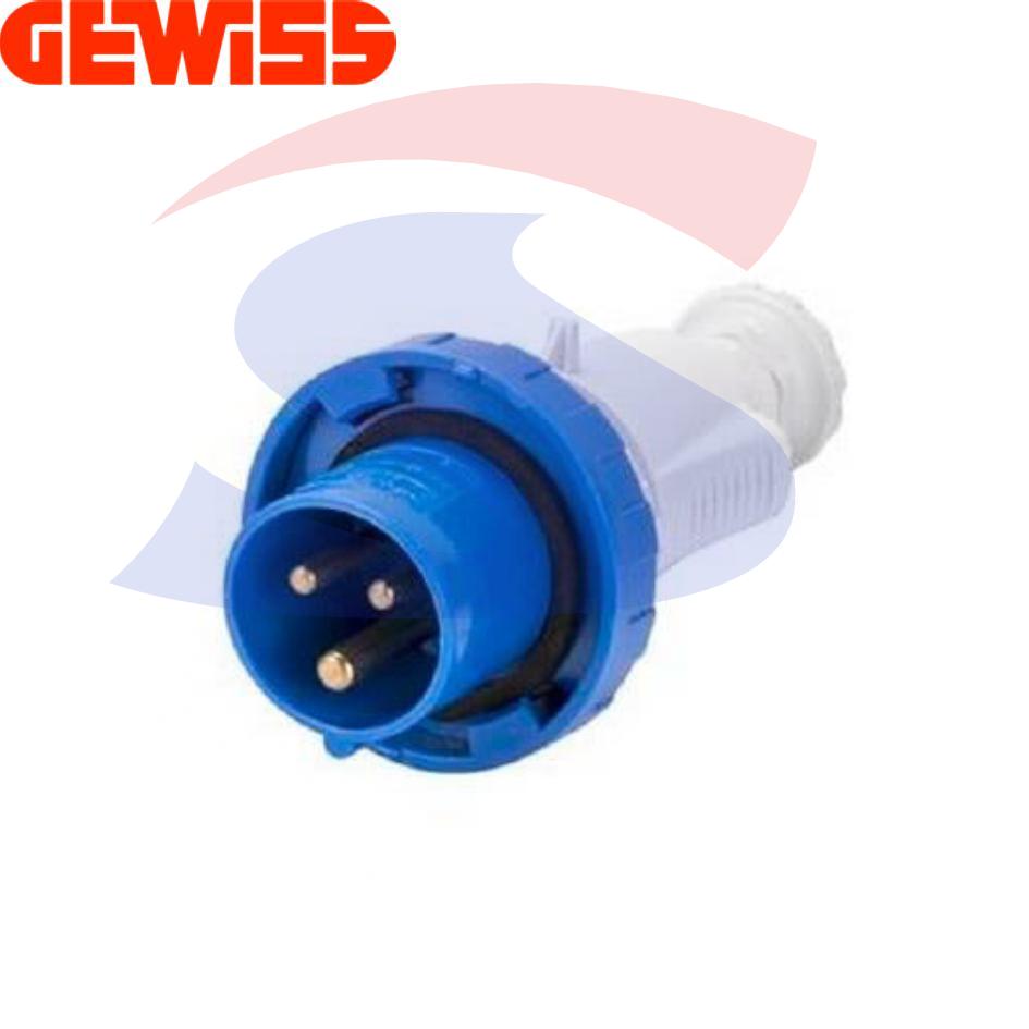 Spina industriale mobile diritta 2P+T 16A 200-250 V, Blu - GEWISS GW60026H
