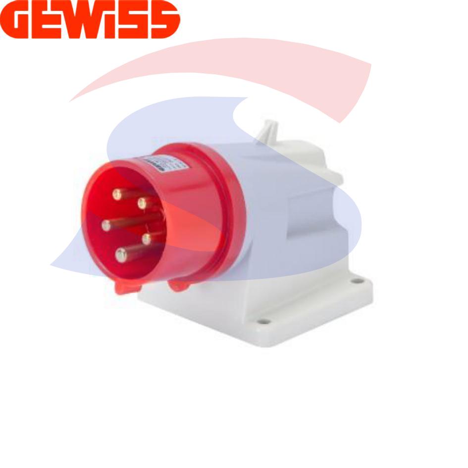 Spina Industriale Da Parete 380-415V 16A 4 Poli IP67 IK08 Rosi 1001055