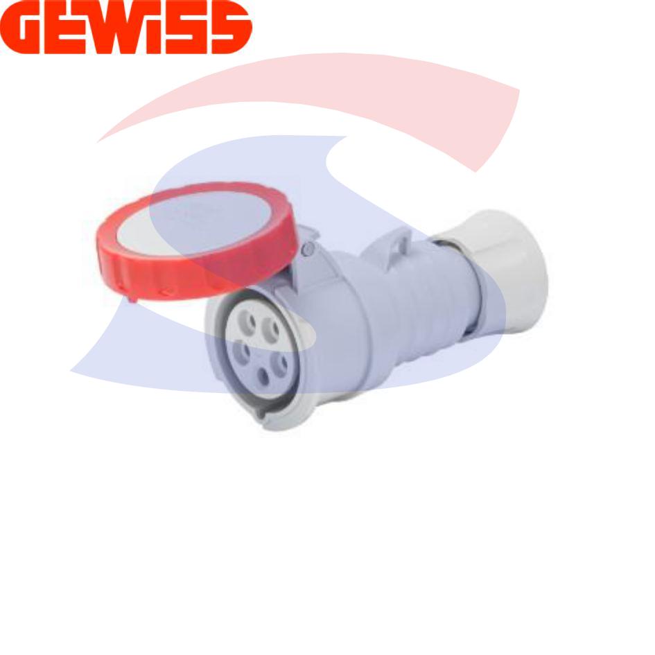 Presa mobile diritta stagna 3P+T+N 16A 380-415 V, Rosso - GEWISS GW62031H