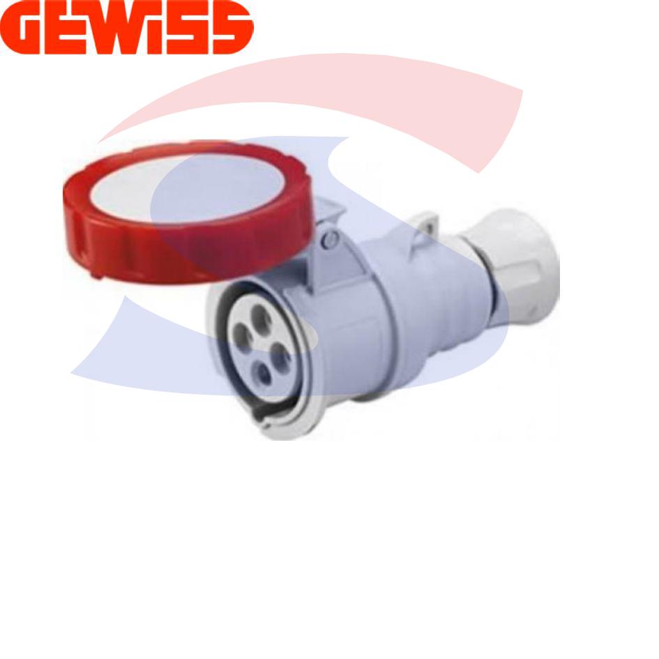 Presa mobile diritta stagna 3P+T 32 A 380-415 V, Rosso - GEWISS GW62041