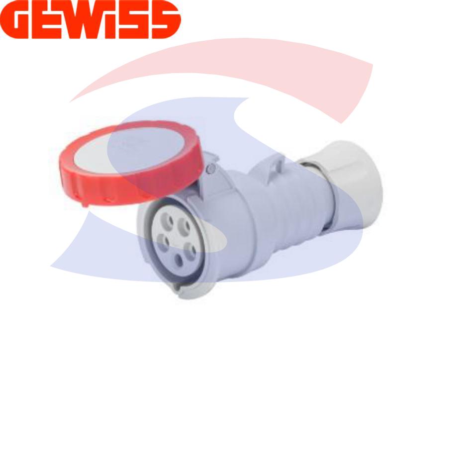 Presa mobile diritta stagna 3P+N+T 32 A 380-415 V, Rosso - GEWISS GW62042H