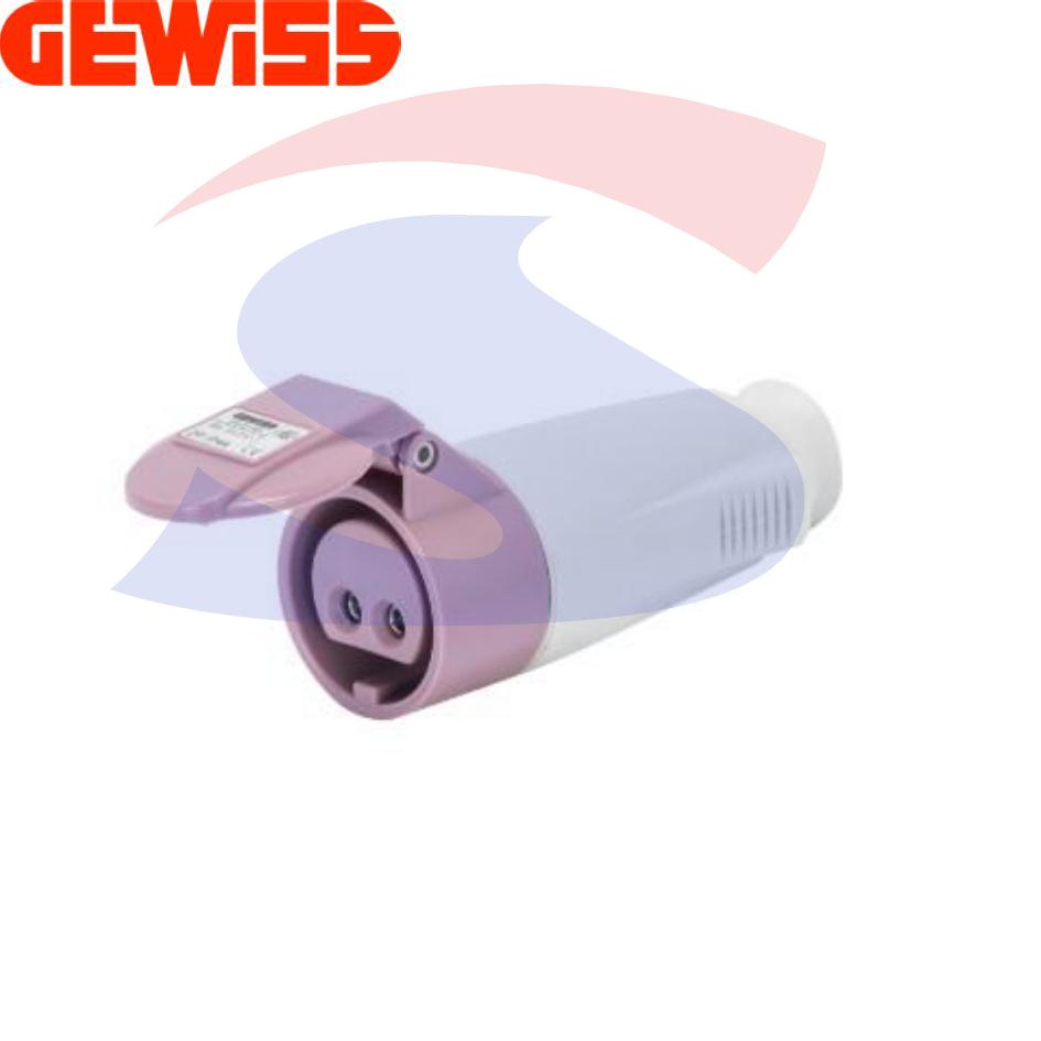 Presa mobile diritta 2P da 16 A 20-25 V, Viola - GEWISS GW62064