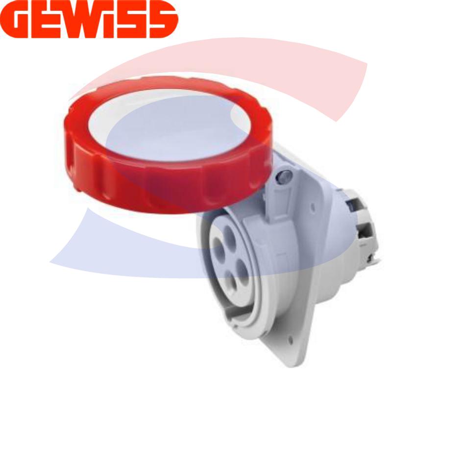 Presa stagna fissa da incasso 3P+T da 16 A 380-415 V, Rosso - GEWISS GW62231H