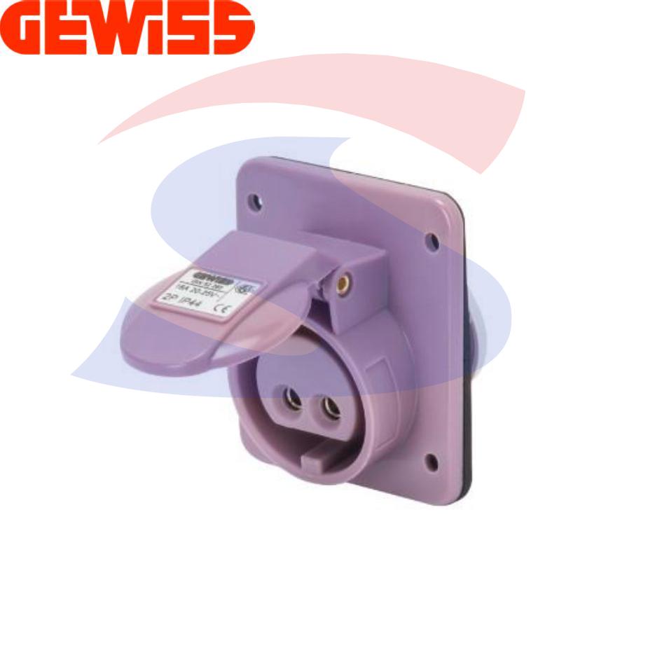 Presa fissa da incasso 2P da 16 A 20-25 V, Viola - GEWISS GW62265