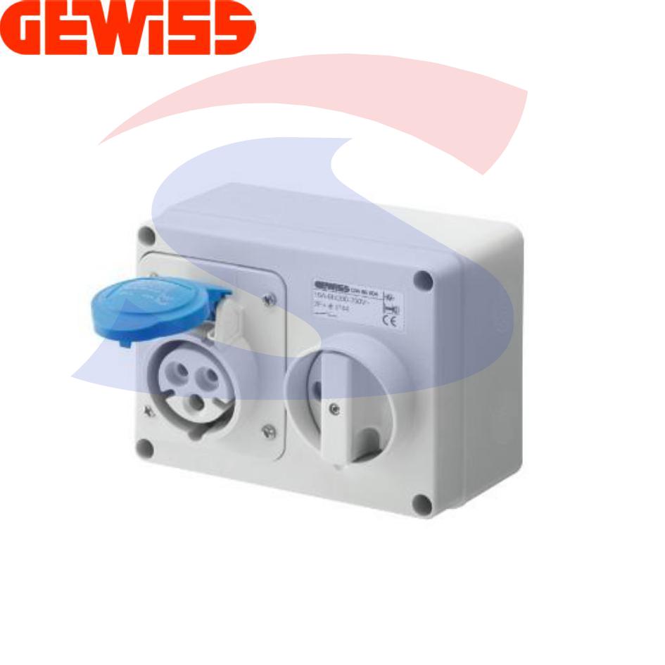 Presa fissa orizzontale 2P +T 16A 200-250 V, Blu - GEWISS GW66004