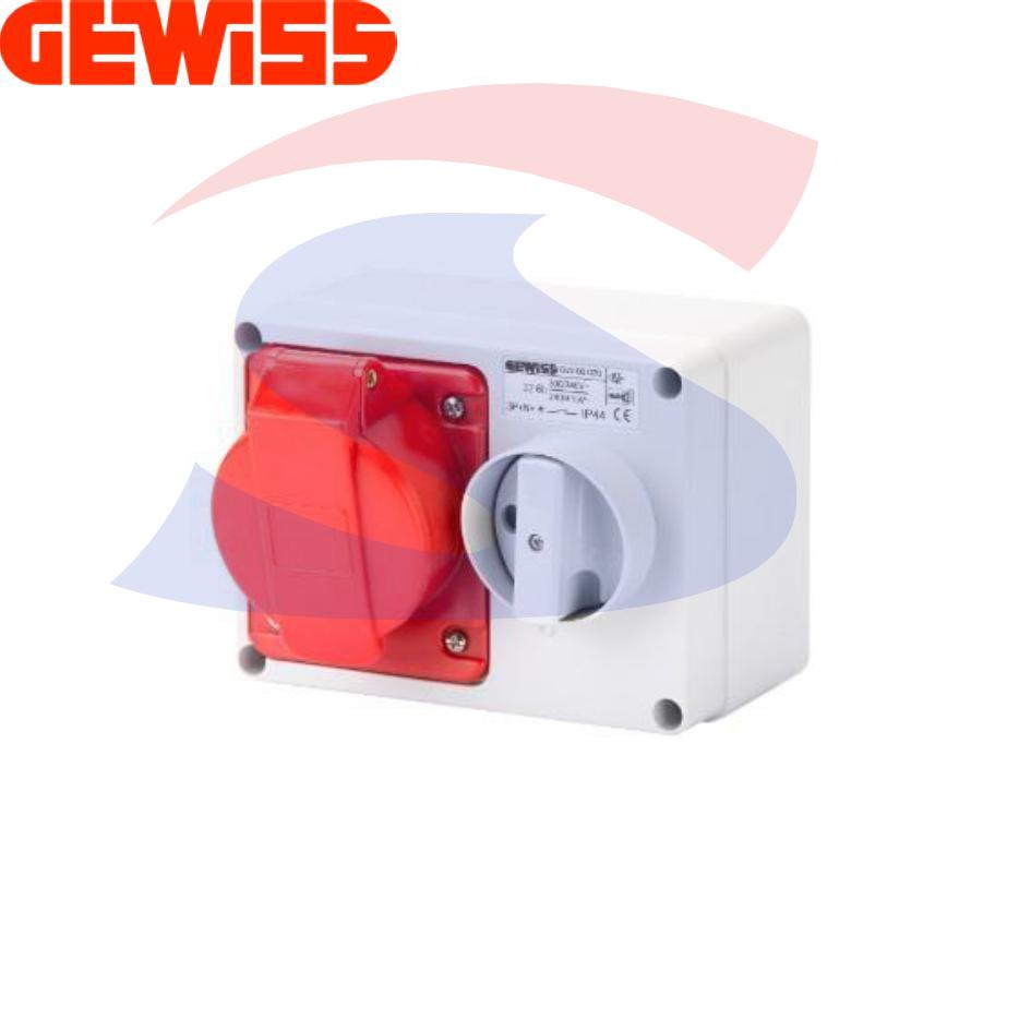 Presa fissa orizzontale 3P + N + T 32A 380-415 V, Rosso - GEWISS GW66020