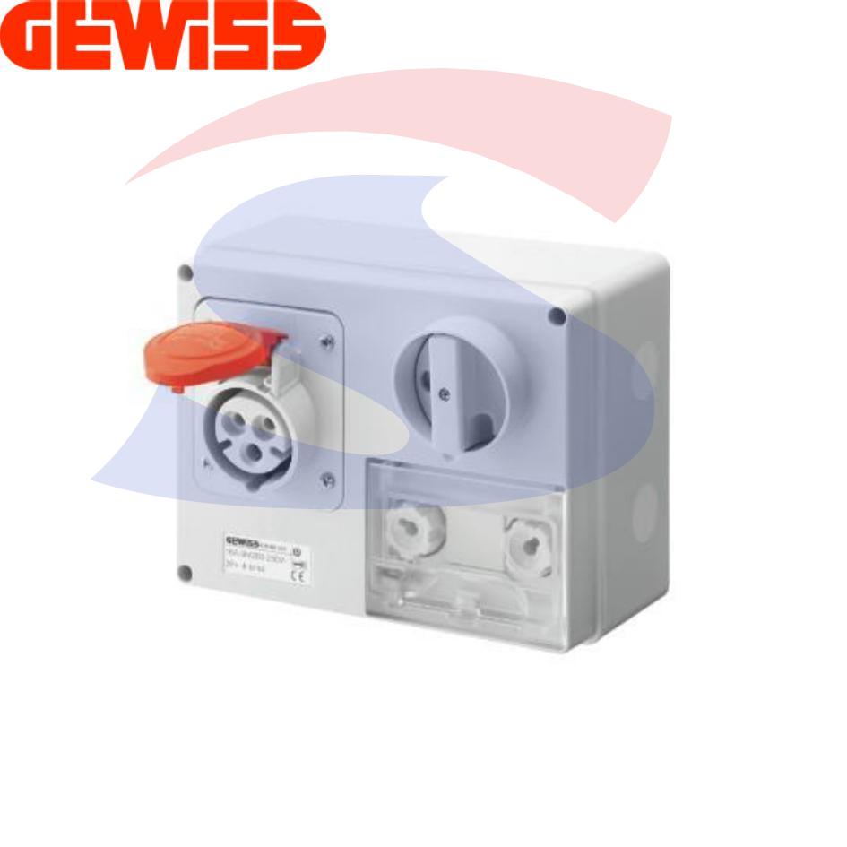 Presa fissa orizzontale 3P + T 16A 380-415 V, Rosso - GEWISS GW66030