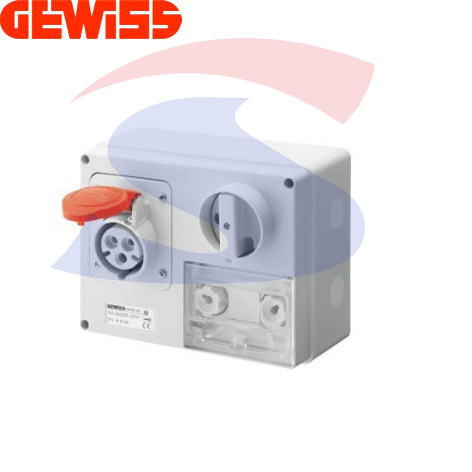 Presa fissa orizzontale 3P + N + T 16A 380-415 V, Rosso - GEWISS GW66031