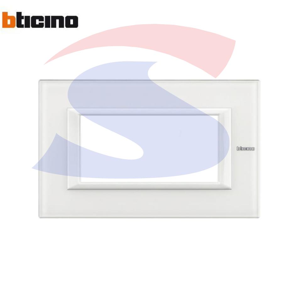Placca in vetro 6 posti colore Bianco serie Axolute - BTICINO HA4806VBB