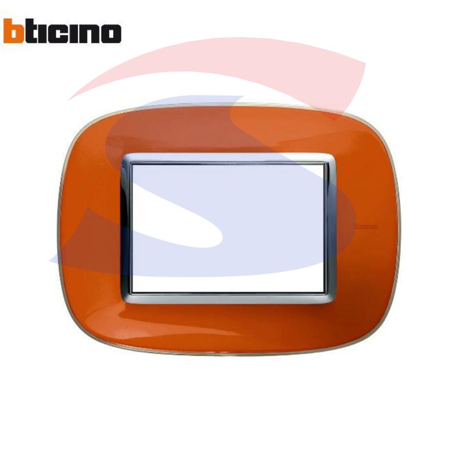 Placca 3 posti colore Arancio liquid serie Axolute - BTICINO HB4803DR