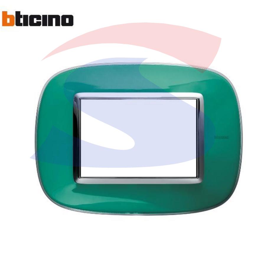 Placca 3 posti colore Verde liquid serie Axolute - BTICINO HB4803DV