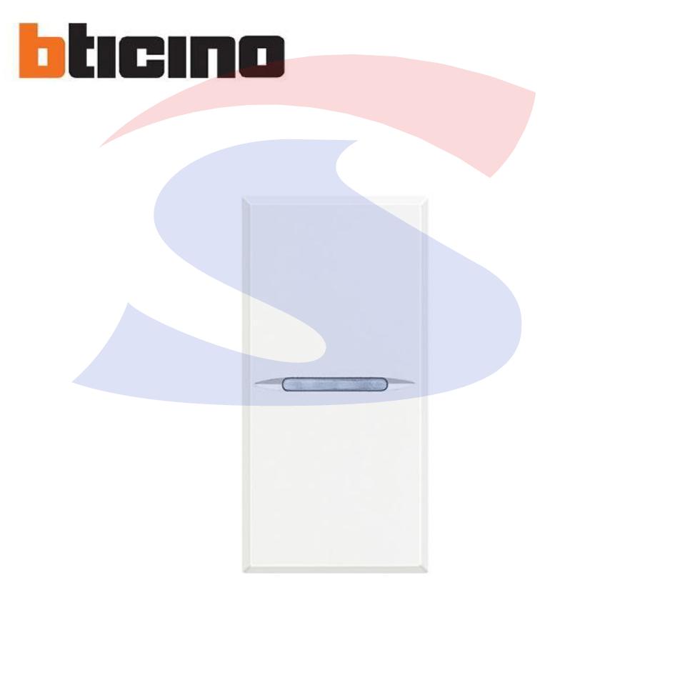 Pulsante serie "AXOLUTE" assiale NO 1P 10A 250V, Bianco - BTICINO HD4005N