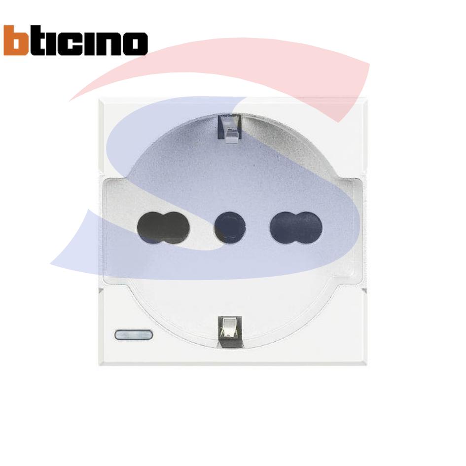 Presa Schuko bivalente P17/11 2P + T serie "Axolute", Tech - BTICINO HD4140A16