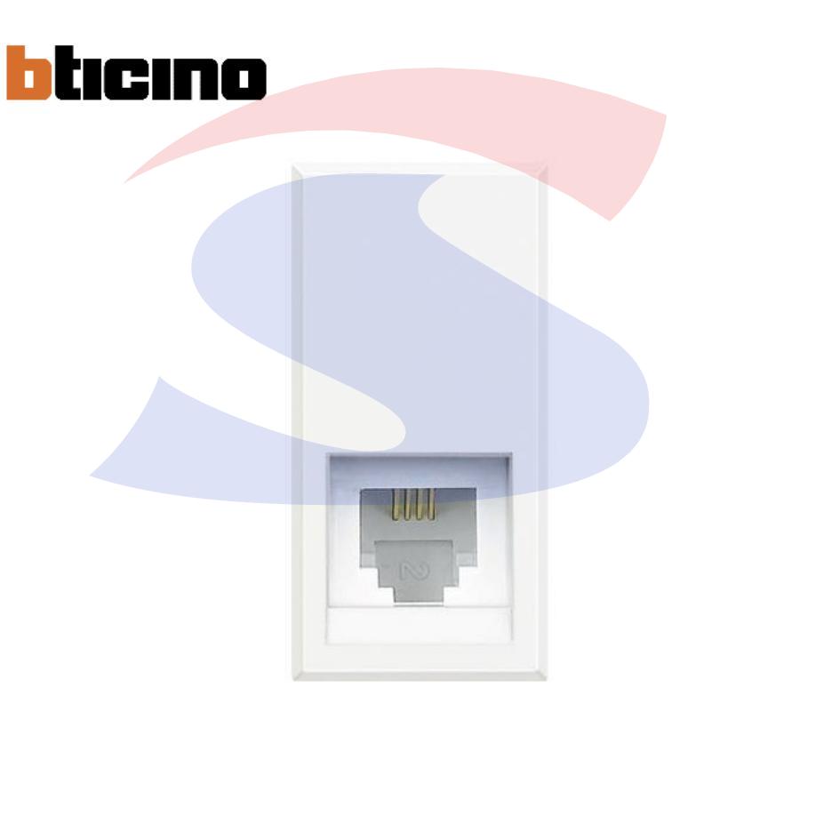 Presa telefonica Bticino RJ11 serie "Axolute", Bianco - BTICINO HD4258C11N