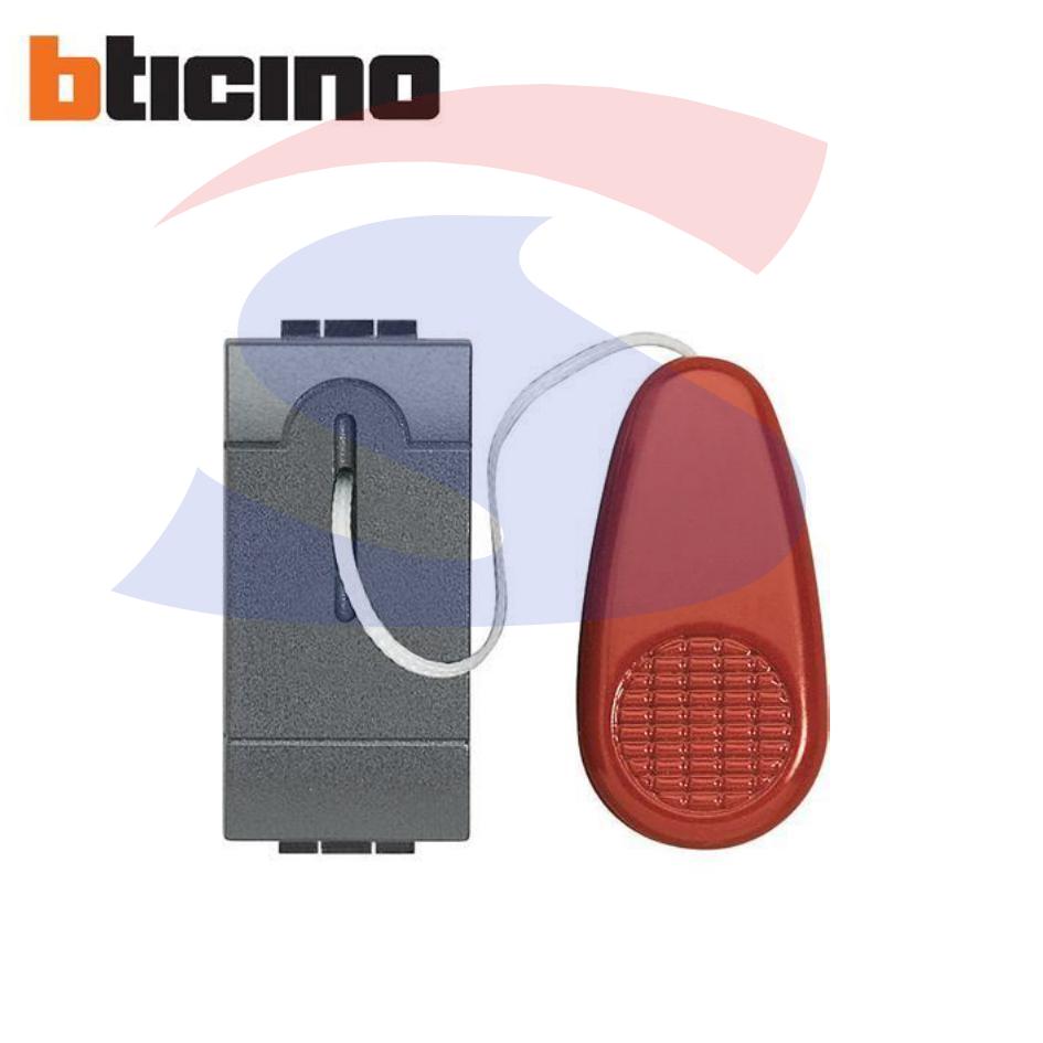 Pulsante a tirante "LIVING LIGHT" NO 1P 10A 230V, Antracite - BTICINO L4033