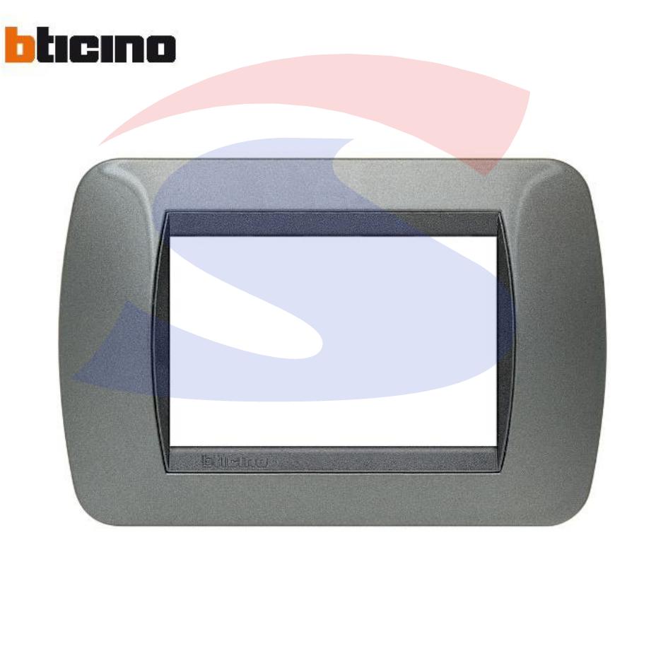 Placca 3 posti color Acciaio scuro serie LivingInternational - BTICINO L4803AC