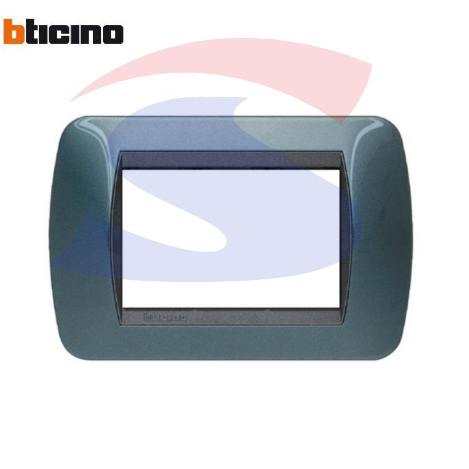 Placca 3 posti Blu metallizzato serie LivingInternational - BTICINO L4803BT