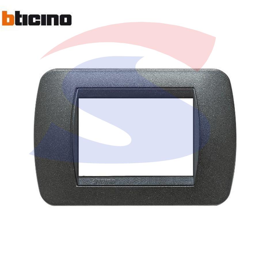 Placca 3 posti colore Nero grafite serie LivingInternational - BTICINO L4803GFN