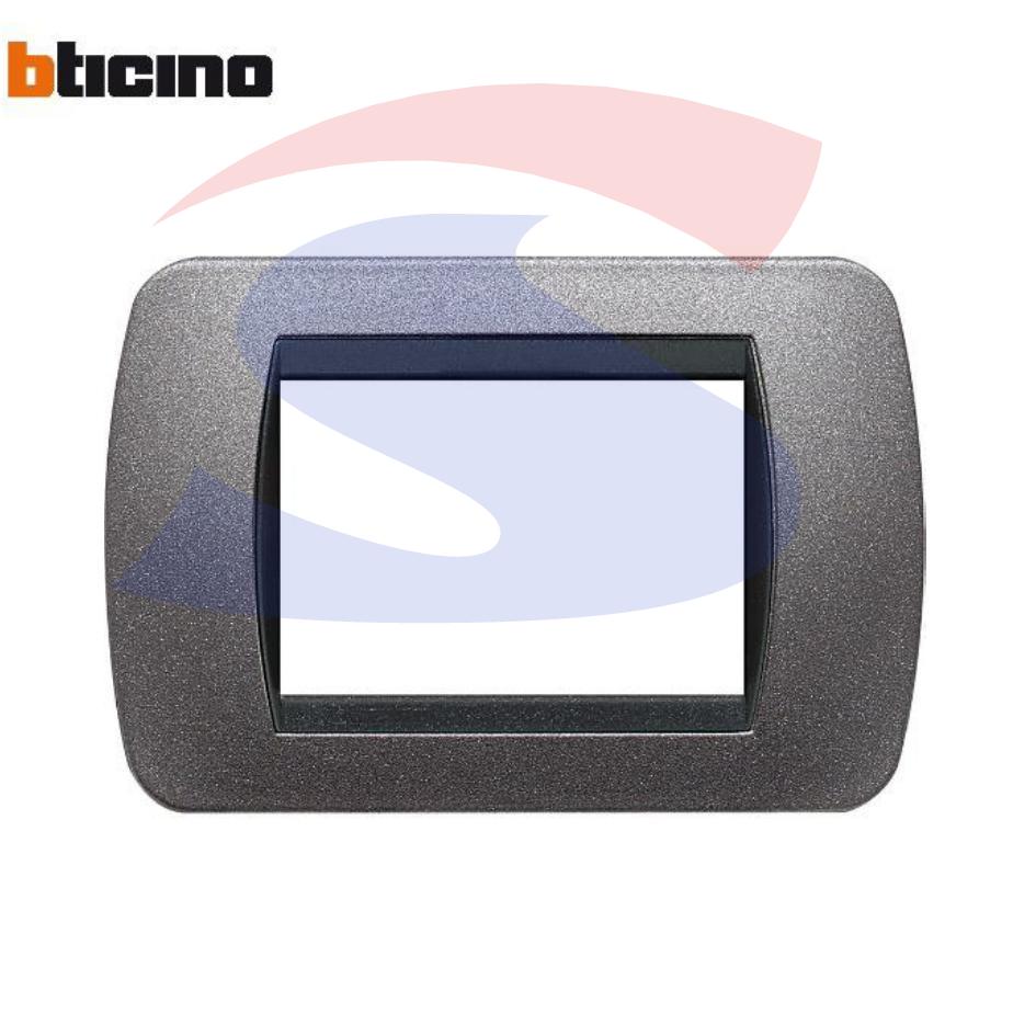 Placca 3 posti colore Grafite serie LivingInternational - BTICINO L4803GF