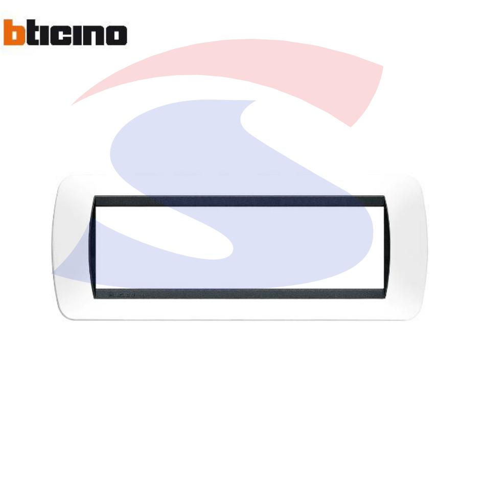 Placca 7 posti colore Bianco LivingInternational - BTICINO L4807PB