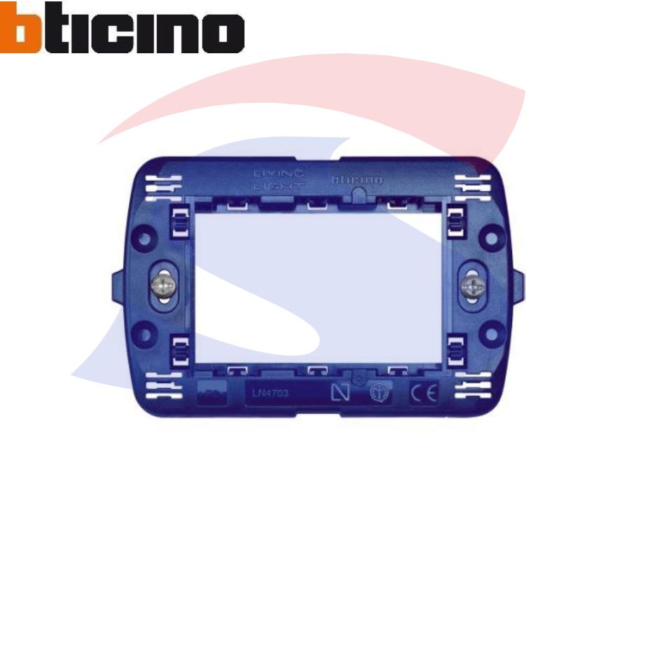 Supporto Bticino 3 moduli con viti serie "Living Light" - BTICINO LN4703
