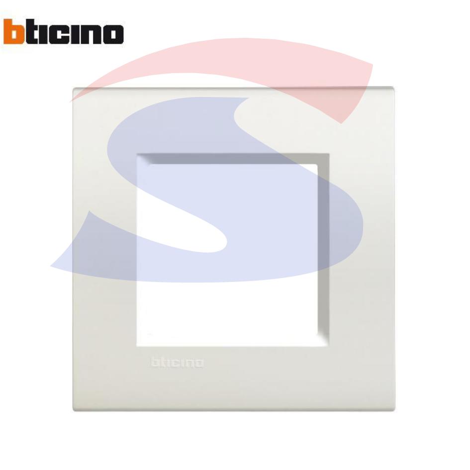 Placca 2 posti colore Bianco serie Livinglight - BTICINO LNA4802BI