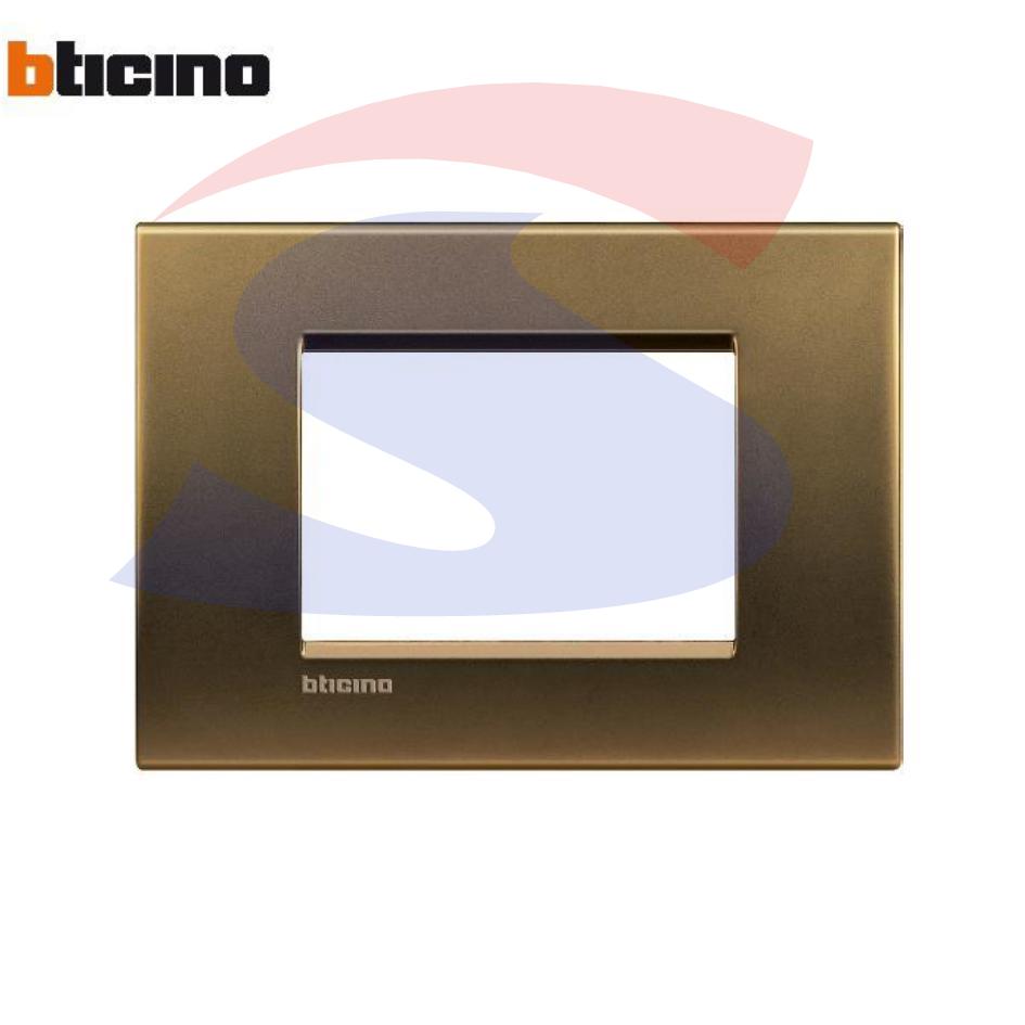 Placca 3 posti colore Bronzo serie Livinglight - BTICINO LNA4803BZ