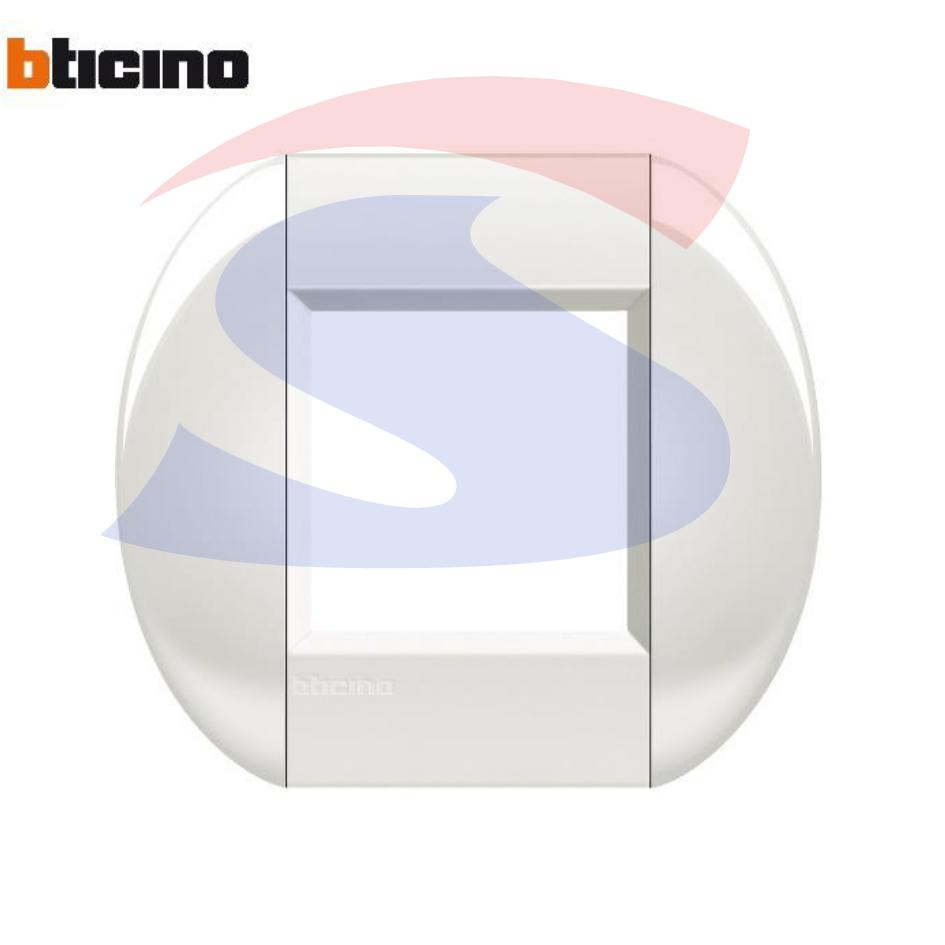 Placca 2 posti colore Bianco serie Livinglight - BTICINO LNB4802BI
