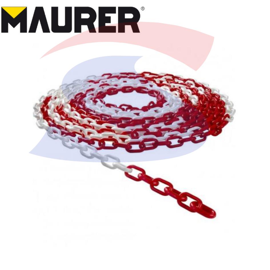 Catena segnaletica in PVC 25 mt, Bianco/Rosso - MAU 50451
