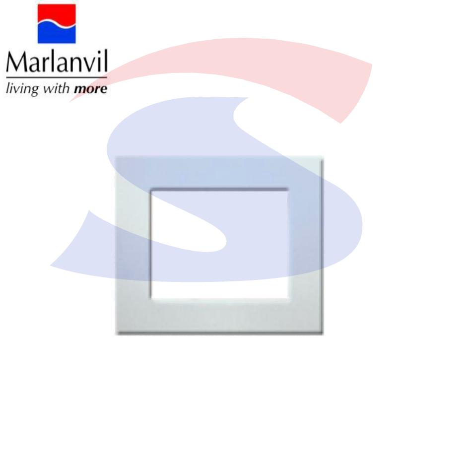 Placca quadrata 2 posti di colore Bianco RAL 9010 - MARLANVIL 7832.1.T.B